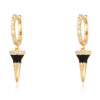 EMELIA DIAMOND BLACK ENAMEL EARRINGS