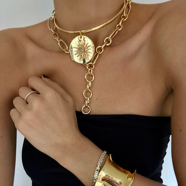 ALLIE BURST  DISC NECKLACE