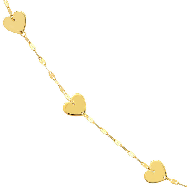 REGGIE FIVE HEART STATIONED NECKLACE