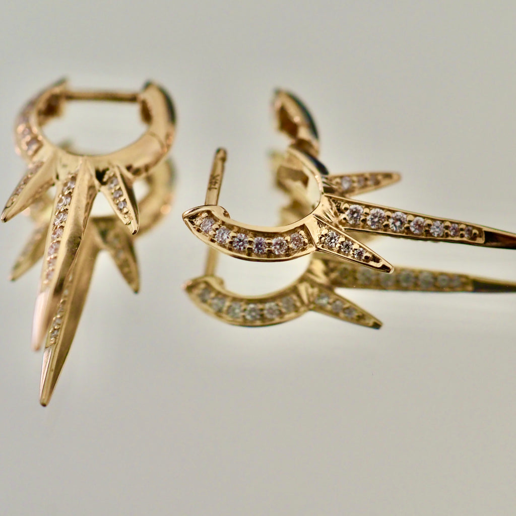 MEME  TRIPLE SPIKE DROP EARRINGS