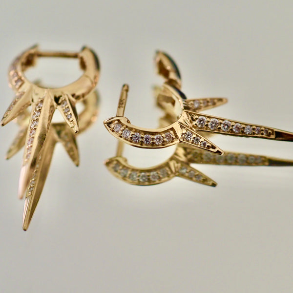 MEME  TRIPLE SPIKE DROP EARRINGS