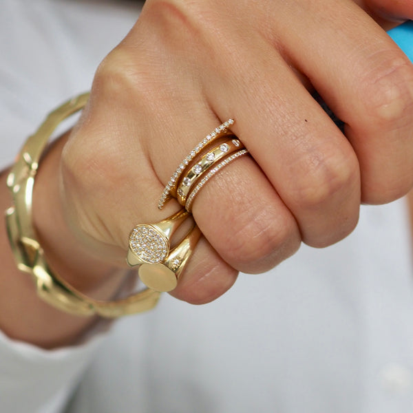 STALLINA GOLD INLAY DIAMOND BAND  RING