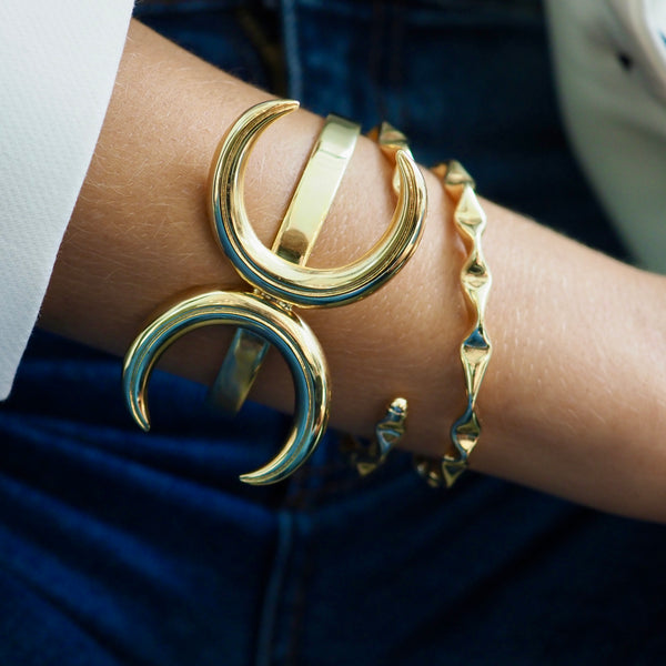 KATIE DOUBLE CRESCENT CUFF BRACELET
