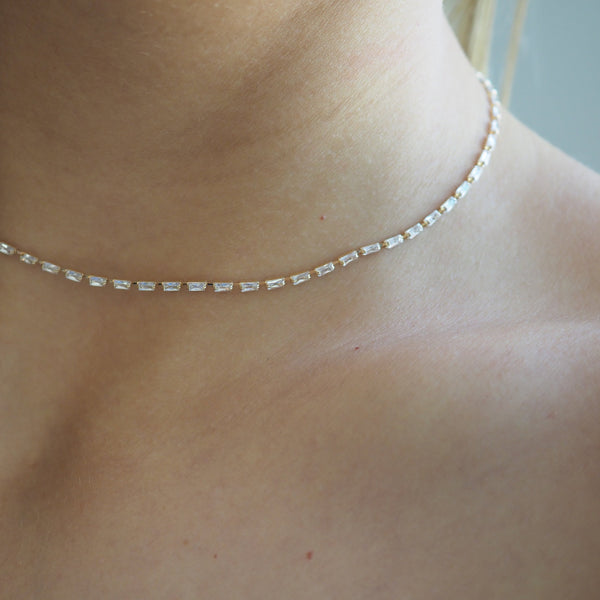 TULUM MICRO PAVE BAGUETTE NECKLACE