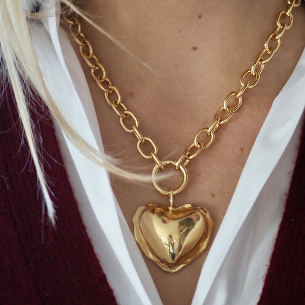 ALEXANDRA PUFFED HEART NECKLACE