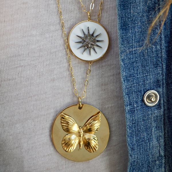 CHELSEA BUTTERFLY DISC NECKLACE