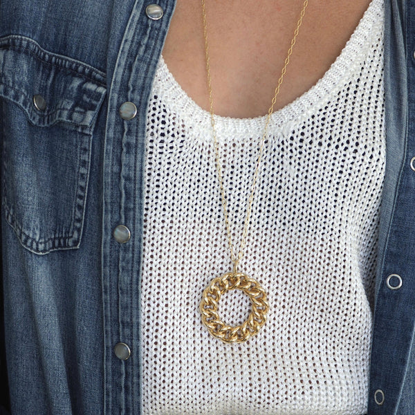 CHARLOTTE CHAIN DISC NECKLACE