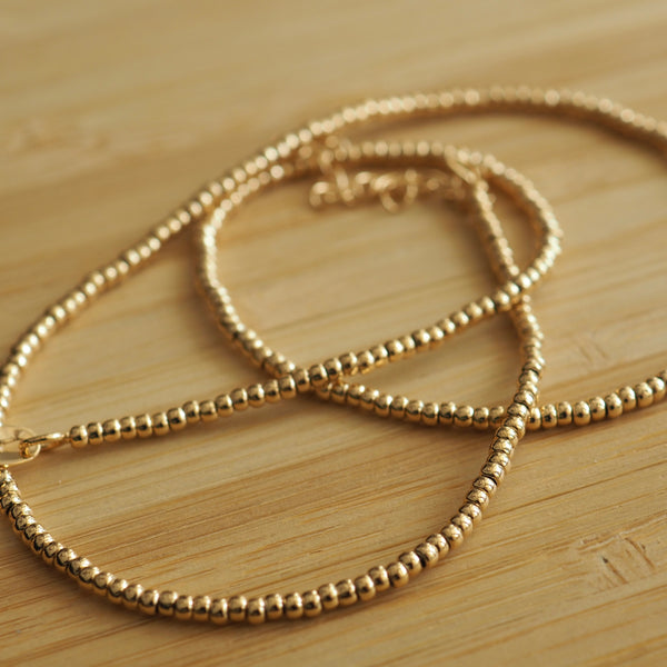 ALLISON GOLD FILLED BEADED NECKLACE