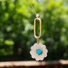 BROOKE WHITE + TURQUOISE FLORAL CHARM