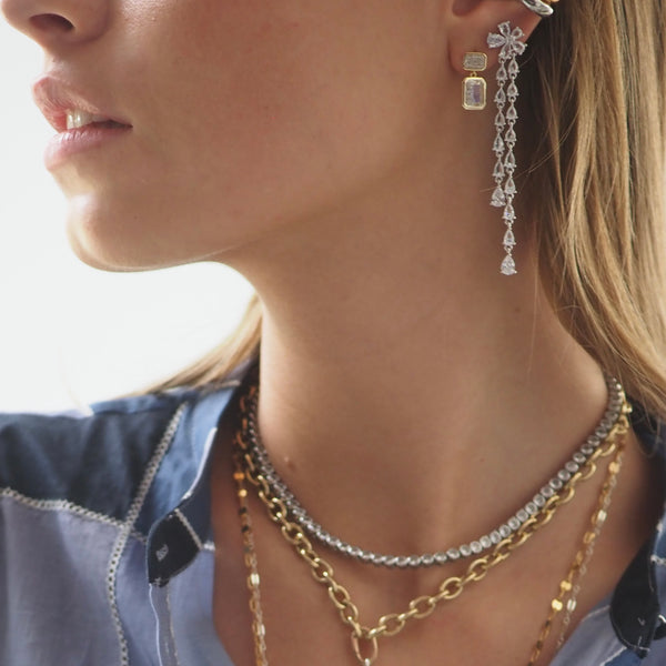 ALLIE DANGLE DROP STONE EARRINGS