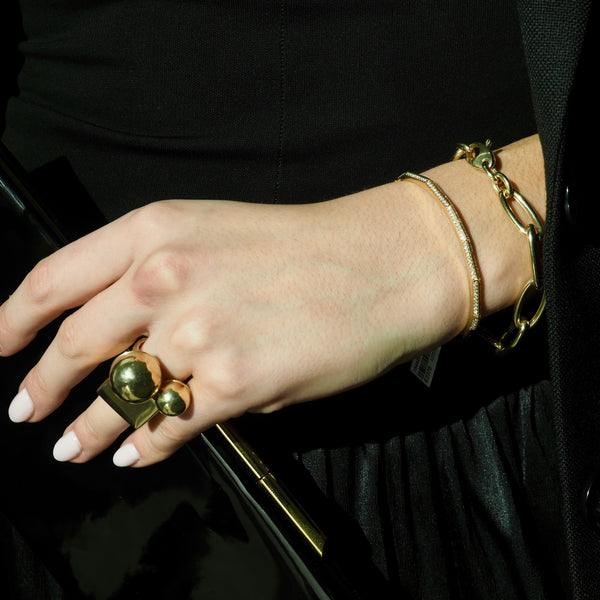 ANNABELLE  GEOMETRIC SHAPED DIAMOND BANGLE BRACELET