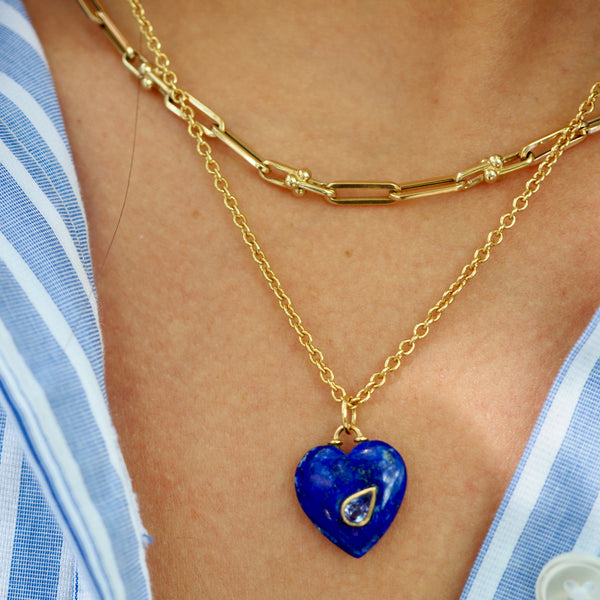 ARI LAPIS HEART PENDANT