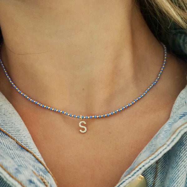 DIAMOND S INITIAL NECKLACE