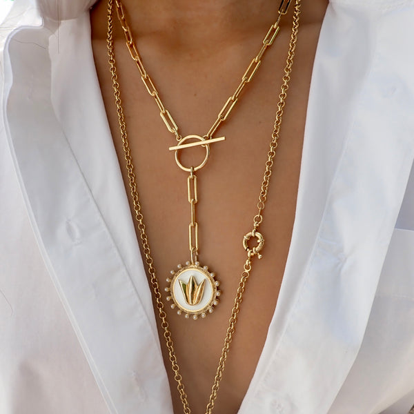 TAYLOR PEARL RIMMED ENAMEL TULIP DISC