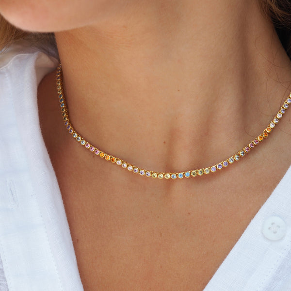 ADALYN DREAMWORKS BEZEL SET TENNIS NECKLACE