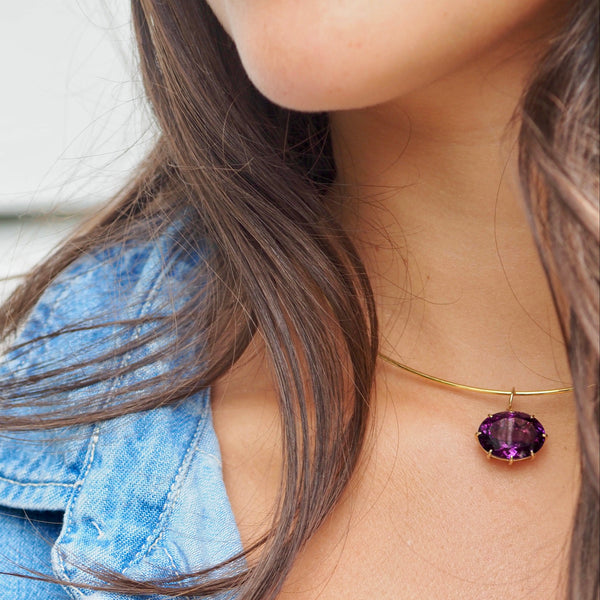 AVRA  AMETHYST PENDANT NECKLACE