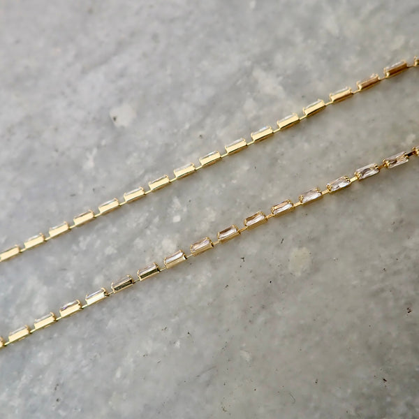 TULUM MICRO PAVE BAGUETTE NECKLACE