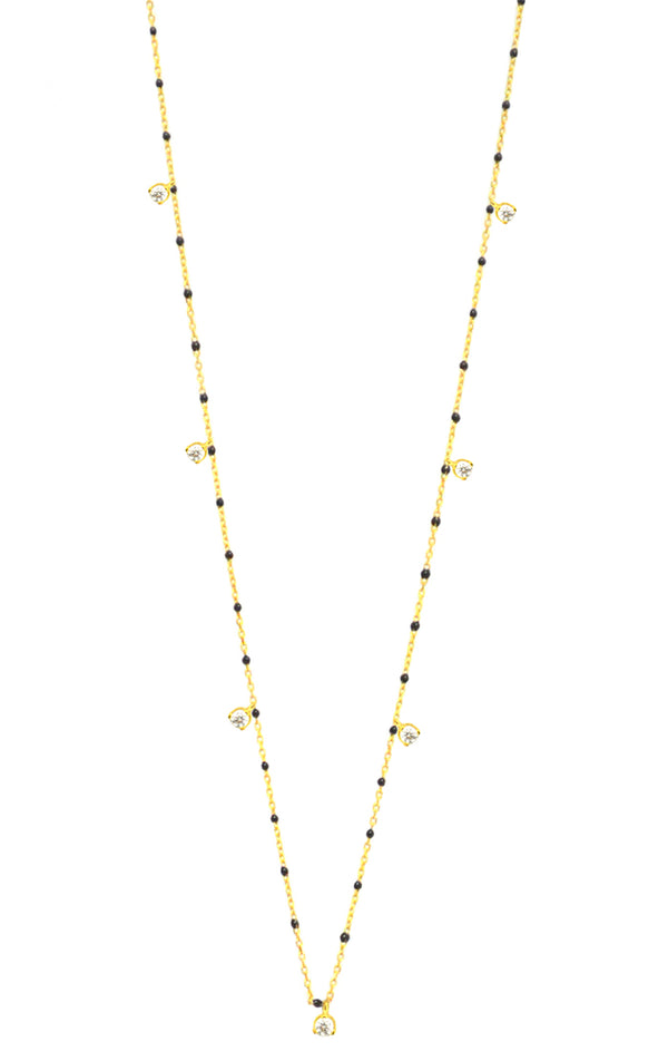 DALE ENAMEL CHAIN WITH STATIONED CHARMS NECKLACE