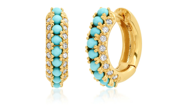 MILA COLORED STONE + CZ HUGGIES