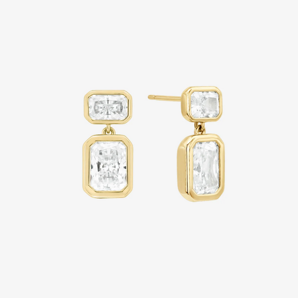 SASHA EMERALD BAGUETTE EARRINGS