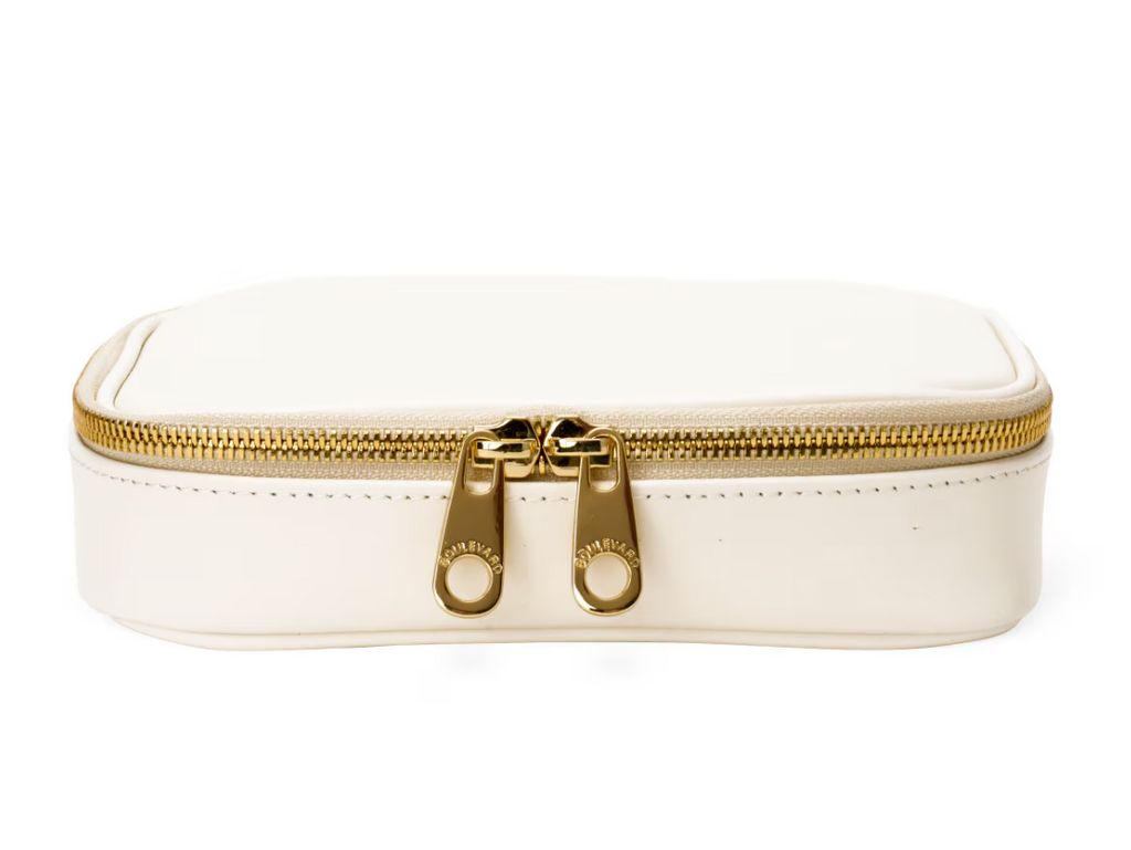 BOULEVARD ISABELLA LEATHER JEWELRY CASE - WHITE