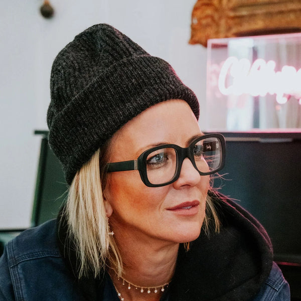 CADDIS SHELBY READERS - POLISHED BLACK/VODKA