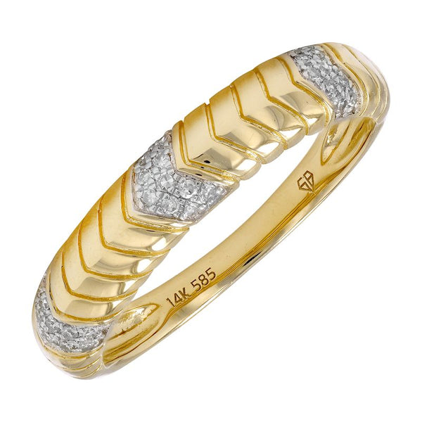 BO  CHEVRON GOLD + DIAMOND BAND RING