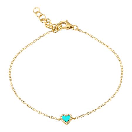 KAI GOLD TURQUOISE HEART BRACELET