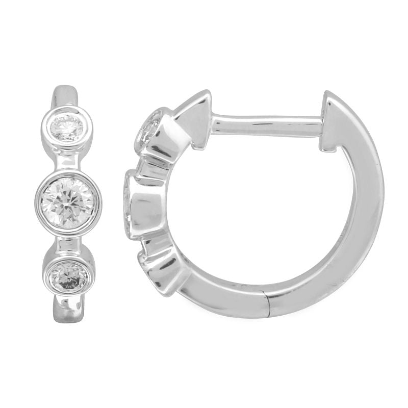 KATE BEZEL SET DIAMOND HUGGIES