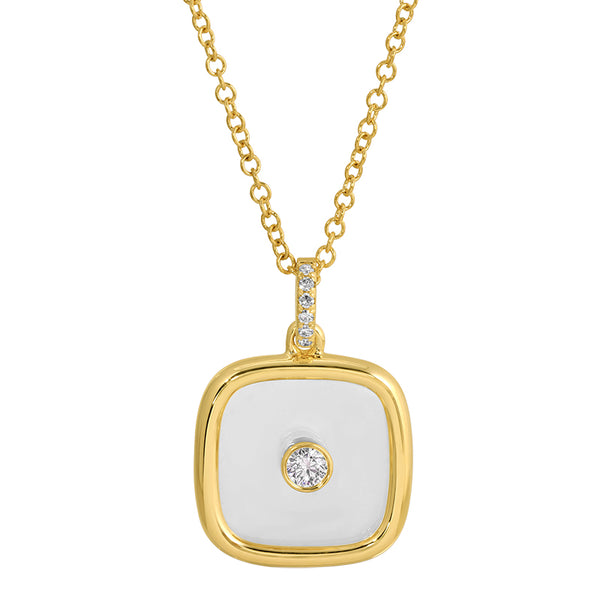 AVRA SQUARE RECTANGLE SAPPHIRE CRYSTL NECKLACE