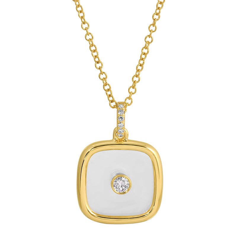 AVRA SQUARE RECTANGLE SAPPHIRE CRYSTL NECKLACE
