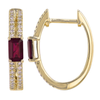 JANEY OVAL GOLD + DIAMOND HOOP EARRINGS