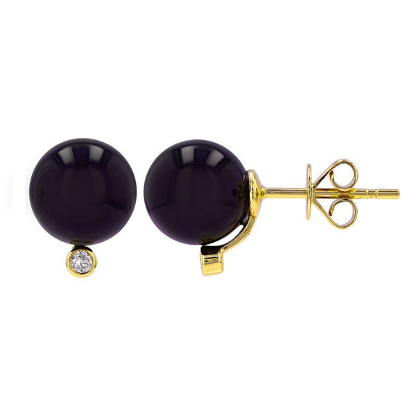 ZAK ONYX BALL STUD EARRINGS