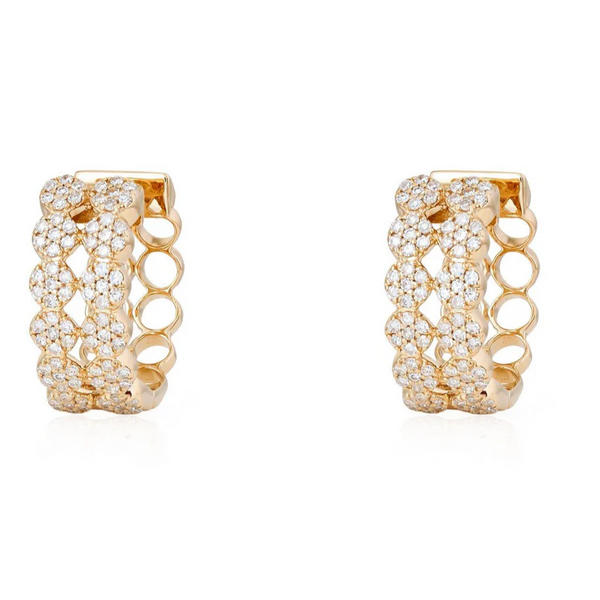 SOLIE DOUBLE PAVE CIRCLE HUGGIES