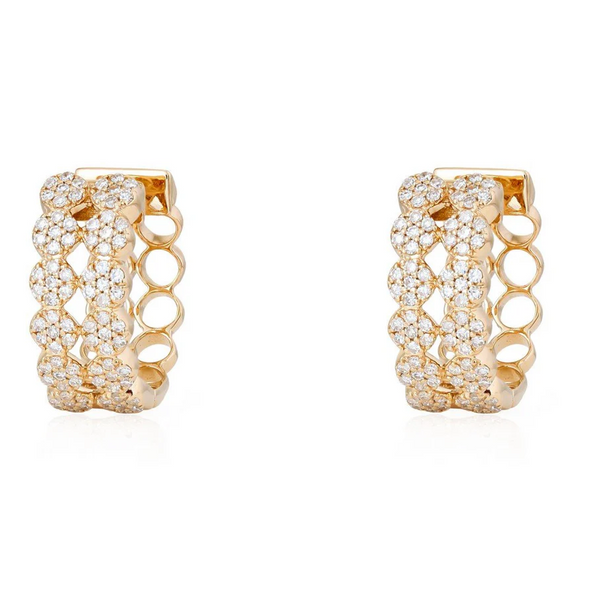 SOLIE DOUBLE PAVE CIRCLE HUGGIES