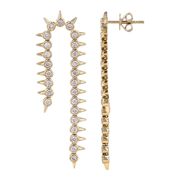 MEME U SHAPED  SPIKED DROP  EARRINGS