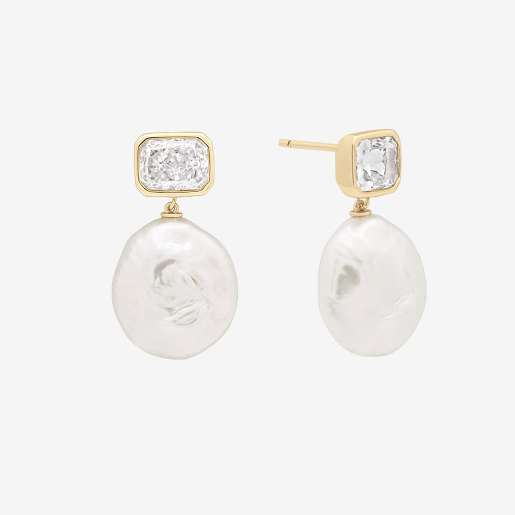 SHASHI EMERALD BAGUETTE CLEO EARRIGS