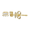 NARA BAGUETTE/ TRIPLE DIAMOND  STUD EARRINGS