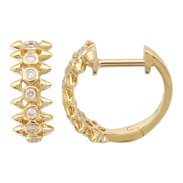 MEME SPIKED EDGE HUGGIE EARRINGS