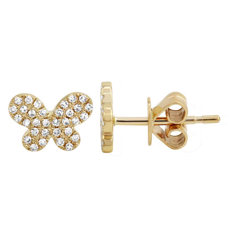 LACEE ROUNDED BUTTERFLY STUD EARRINGS