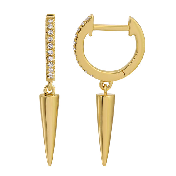 IDA SPIKE DROP HUGGIE EARRINGS - FROM FINE TO FAUX