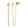 CHLOE PEAR BEZEL  CHAIN DROP  EARRINGS