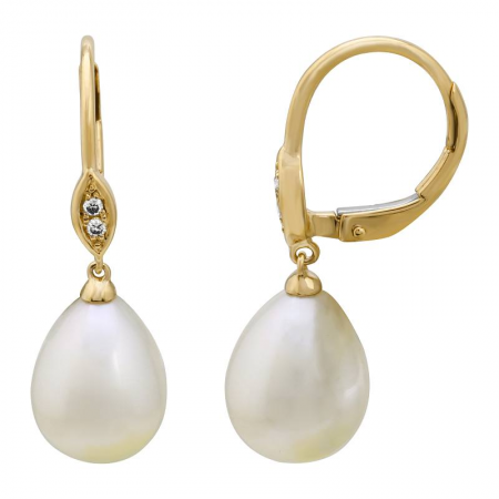 KELLY  PEARL HUGGIE DROP EARRINGS
