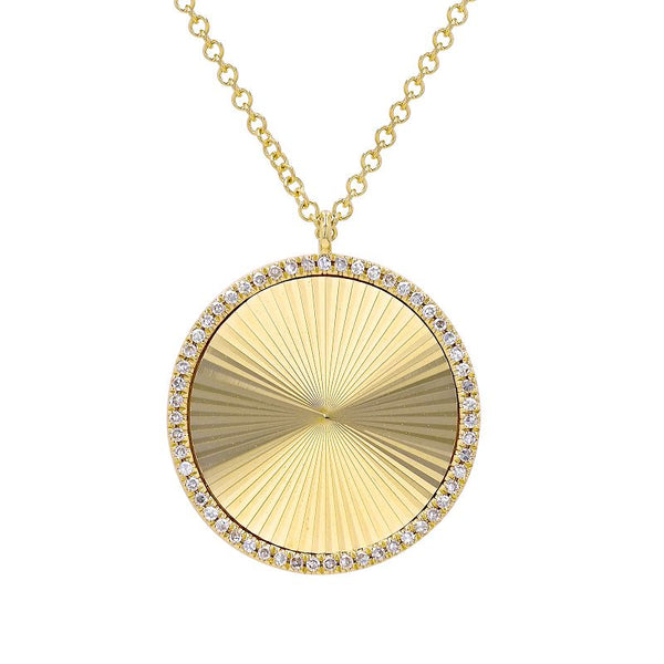 COBY FLUTED DISC NECKLACE