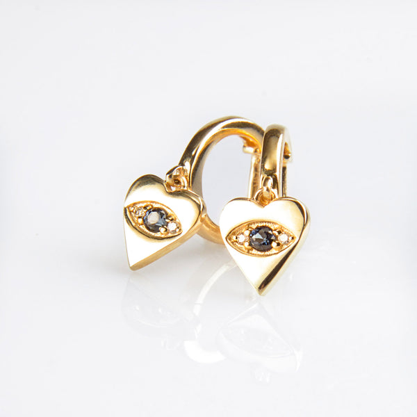 ALLIE EVIL EYE HEART DANGLE HUGGIES
