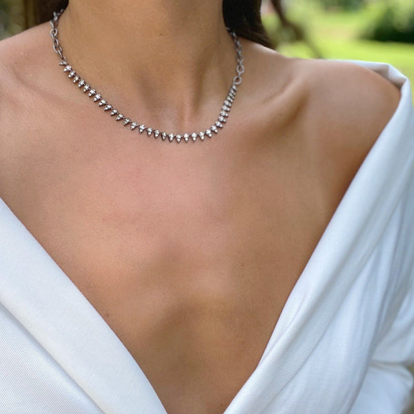 ELENA TEARDROP TENNIS NECKLACE