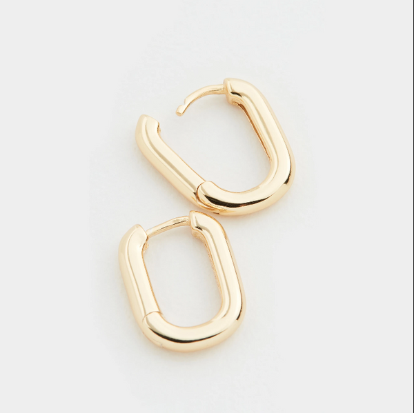 TRACIE  OVAL HUGGIE EARRINGS