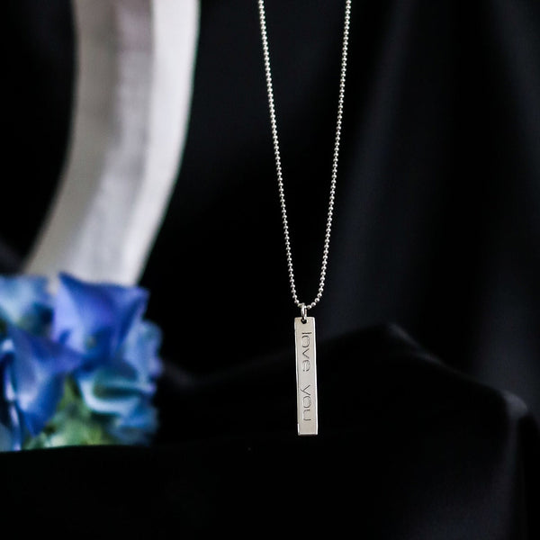 AMOR LOVE YOU TAG NECKLACE