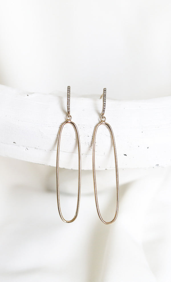 BILLE JAMES OPEN OVAL  DROP EARRINGS