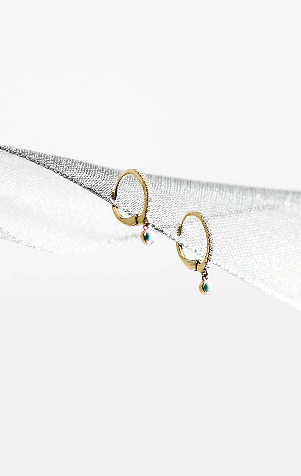TESSA TURQUOISE BEZEL DROP EARRINGS